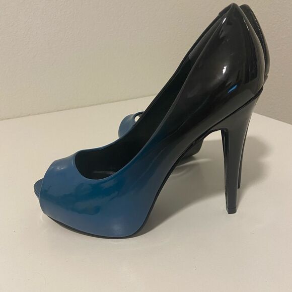 Guess Ombre black-blue Heels Open Toe Size 7M - Picture 3 of 10